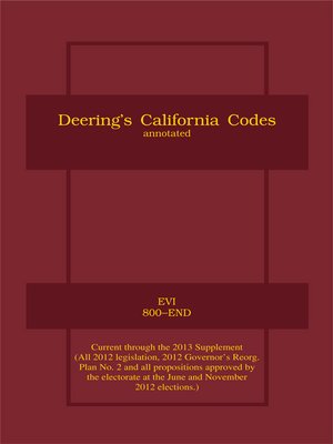 cover image of Deering's California Evidence Code